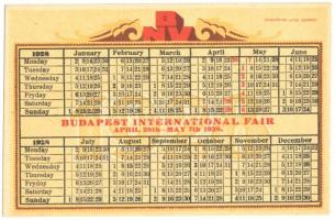 1928 BNV kártyanaptár / calendar