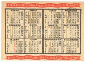 1924 Német vásári kártyanaptár / German calendar