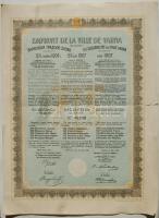 Bulgária / Várna 1907. Várna város 5%-os Aranykötvénye három nyelven T:egyszer hajtva, kis szakadás szélen Bulgaria / Varna 1907. 5% Gold bond of the city Varna, in three languages C:fold once, small tear