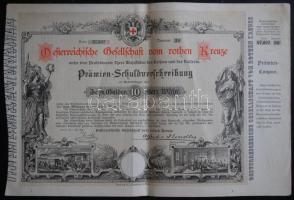 Ausztria / Bécs 1882. Osztrák Vöröskereszt kötvénye 10 Guldenről T:kétszer hajtva Austria / Bécs 1882. Austrian Red Cross debenture bond 10 Gulden C:fold two times