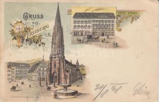 1898 Freiburg Hotel Engel litho (EB)