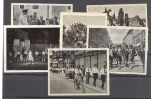 cca 1940 Adolf Hitler und sein Weg zu Großdeutschland 6db propagandafotó stecklapon /  Series of propaganda photos, 6x5cm