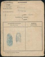 1945 Magyar hadifogoly németországi francia azonosító lapja