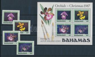 1987 Karácsony, orchideák Mi 663-666 + blokk 52