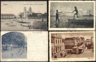 55 db régi városképes lap a Történelmi Magyarország területéről, benne három Divald és egy Várpalota leporello
