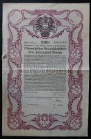 Ausztria / Bécs 1922. "Österreichischer Staatsschatzschein" kötvény 10.000 Koronáról, egy szelvénnyel T:egyszer hajtva Austria / Vienna 1922. "Österreichischer Staatsschatzschein" bond about 10.000 Corona C:fold once