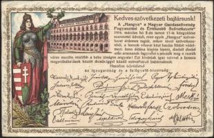 A 'Hangya' Magyar Gazdaszövetség Fogyasztási és Értékesítő Szövetkezete, tagsági litho üdvözlőlap / Hungarian cooperative members greeting card, litho (gluemark)