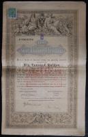 Ausztria / Bécs 1868. Államadóssági kötvény 1000 Guldenről, szelvényekkel T:többször hajtva,kis szakadások Austria / Vienna 1868. "Staatsschuldverschreibung" about 1000 Gulden with coupons C:folded,small tears