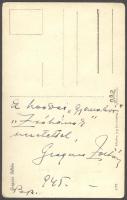 1945 Greguss Zoltán fotólap a színművész saját kezű aláírásával