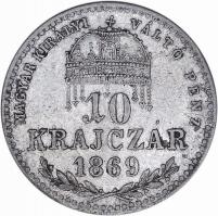 1869KB 10Kr Ag "Magyar Királyi Váltó Pénz / Ferenc József" (1.63g) T:1-,2
Hungary 1869KB 1...
