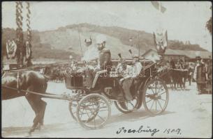 Ferenc József pozsonyi látogatása 1909-ben, fotó (gluemark) / Franz Joseph visits Bratislava in 1909 photo (gluemark)