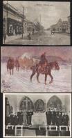 7 db régi, vegyes tematikájú képeslap (2 magyar városkép, 2 művészlap, 2 lap első világháborús emlékművekről, és egy a budapesti Golgotai Kápolna belsőjéről)