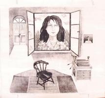 3 db jelzett ceruzarajz és egy rézkarc (Kopasz Mária)