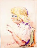 3 db jelzett ceruzarajz és egy rézkarc (Kopasz Mária)