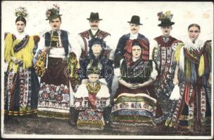 5 db régi, használatlan magyar folklórlap / 5 pieces unused Hungarian folklore postcards