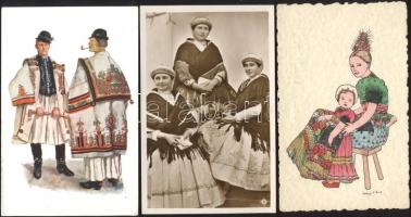 5 db régi, használatlan magyar folklórlap, pinx. Sulágyi G. Ilona, Csikós Tóth András / 5 pieces unused Hungarian folklore postcards, pinx. Sulágyi G. Ilona, Csikós Tóth András