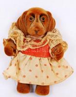 Háború előtti kiskutya figura lányka ruhában / Pre-war dog puppet 10 cm