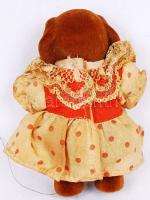 Háború előtti kiskutya figura lányka ruhában / Pre-war dog puppet 10 cm