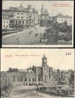 7 db régi városképes lap (három olasz, egy cseh, egy orosz és két ukrán) / 7 pieces postcards, three Italian, one Czech, one Russian, and two Ukrainian postcards