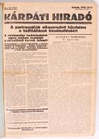 1944 A Kárpáti Híradó c. újság számai június 14.-től augusztus 17.-ig keménykötésben szép állapotban