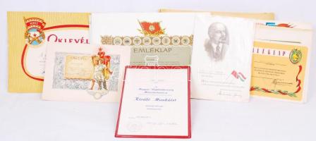 13  db szocialista oklevél, emléklap