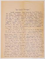 1962 Sinka István (1897-1969) költő, író saját kézzel írt válaszlevele egy olvasójához