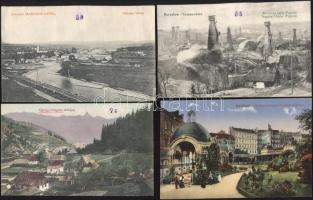 7 db régi városképes lap a Történelmi Magyarország, valamint Ukrajna és Csehország területéről, köztük a boryslavi olaj bánya / 7 pieces postcards from Kingdom of Hungary, Ukraine, Czech Republic, between them the oil mine of Boryslav