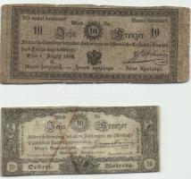 1849. 10Kr "Almássy" T:III- + Ausztria 1860. 10Kr T:III