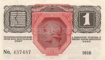 Osztrák-Magyar Bank 1916. 1K (3x) eltérő sorszámok T:I-