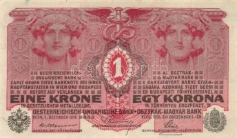 Osztrák-Magyar Bank 1916. 1K (3x) eltérő sorszámok T:I-