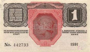 Osztrák-Magyar Bank 1916. 1K (3x) eltérő sorszámok T:I-