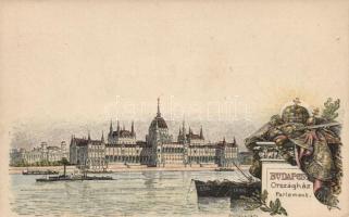 1896 Ezredéves Országos Kiállítás - 12 darabos, 2kr díjjegyes képeslapsorozat; megíratlan lapok, köz...