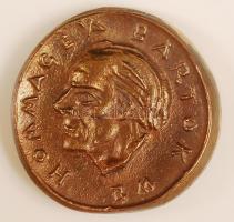Borsos Miklós (1906-1990): Bartók emlék plakett, bronz, jelzett, d:6,5 cm