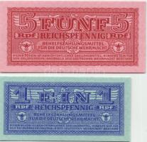 Német 3.Birodalom/Deutsche Wehrmacht (Német Véderő) 1942. 1RPf kék + 5RPf T:I German Third Reich/Deutsche Wehrmacht 1942. 1 Reichspfennig blue + 5 Reichspfennig C:Unc