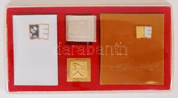 Minikönyv: Erdélyi János: Tipográfus művész köszöntése. 1979 3 db, díszdobozban, dedikált