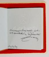 Minikönyv: Erdélyi János: Tipográfus művész köszöntése. 1979 3 db, díszdobozban, dedikált