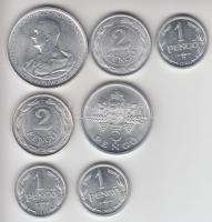 1941-44. 1P Al (3x) klf + 1941/43. 2P Al (2x) + 1943. 5P Al "Horthy" + 1945. 5P Al T:1,2