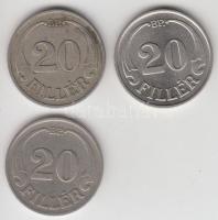1926. 20f CuNi + 1938. 20f Ni + 1940. 20f CuNi T:1,2,2-
