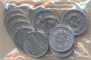 NDK 1961-1988. 1Pf Al (15x) klf T:1,2 GDR 1961-1988. 1 Pfennig Al (15x) different C:Unc,XF