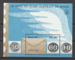 50 éves a brazil Filatéliai Club, Rio de Janeiro blokk, 50th anniversary of the Brazilian Philatelic Club, Rio de Janeiro block