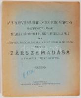 1902 Marosvásárhely sz. kir. város házipénztárának... 1901-ik évi zárszámadása a vagyonleltár kivonattal. Marosvásárhely, 1902.