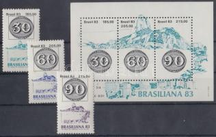 1983 BRASILIANA 83 Bélyegkiállítás sor Mi 1980-1982 + blokk 55