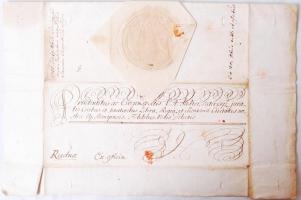 1753 Császári kegyelmet kihirdető levél Mária Terézia, gróf Nádasdy Lipót és Batthyány Lajos saját k...