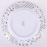 Herendi Viktoria mintás áttört dísztányér, jelzett, kézzel festett, hibátlan, d:24 cm
