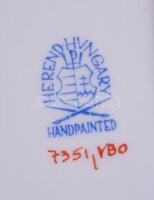 Herendi Viktoria mintás áttört díszkosár, jelzett, kézzel festett, hibátlan, 25×18 cm