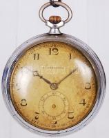 Antik Langendorf zsebóra óralánccal. Nem működik / vintage Langendorf pocket watch. Does not work
