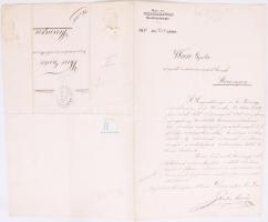 1878 M. kir. Jószágigazgatóság Besztercebánya erdőgyakornoki kinevezés szárazpecséttel