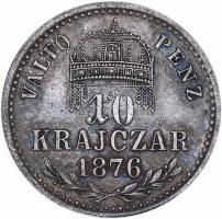 1876KB 10Kr Ag "Váltó Pénz" T:1 Hungary 1876. 10 Kreuzer Ag "Franz Joseph" C:UNC Huszár 2163., Unger III: 1477.a, Adamo M10.1.