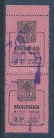 1945 2 db Rákospalota városi illetékbélyeg összefüggő párban (11.000)
