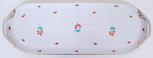 Herendi csipkebogyó mintás süteményes készlet, kézzel festett, jelzett, hibátlan, tányérok d:19 cm, ...